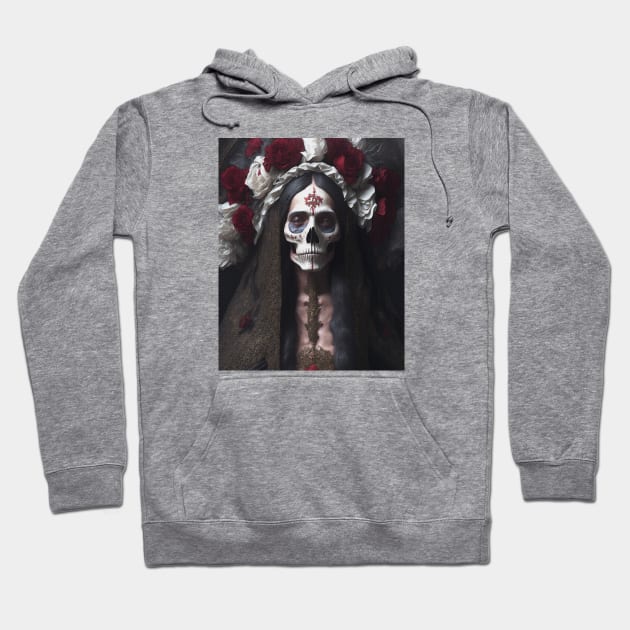 Painting of Santa Muerte Hoodie by metamorfatic